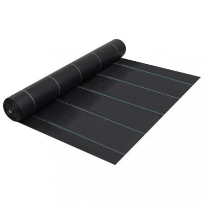 vidaXL Membrană antiburuieni &amp;amp; antirădăcini, negru, 2x25 m, PP foto