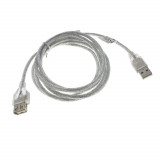 Cumpara ieftin Cablu prelungitor USB 2.0 tata la USB 2.0 mama, Lanberg 41378, cu ferita, lungime 180 cm, transparent