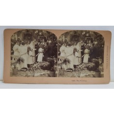 OFICIEREA UNEI NUNTI , FOTOGRAFIE STEREOSCOPICA , INCEPUTUL SECOLULUI XIX