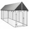 Padoc pentru c&acirc;ini de exterior cu acoperiș, 400x100x150 cm