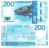 Norvegia 200 Kroner 2016 P-55 UNC