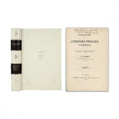 Th. D. Speranția, Literatura populară, 1904, prima ediție, cu dedicație pentru Ion Bianu