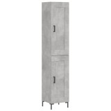 Cumpara ieftin Dulap inalt, gri beton, 34,5x34x180 cm, lemn prelucrat