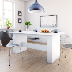 vidaXL Masă de bucătărie, alb, 180x90x76 cm, lemn prelucrat