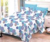 Lenjerie de pat matrimonial cu husa elastic pat si fata perna dreptunghiulara, Milford, bumbac mercerizat, multicolor