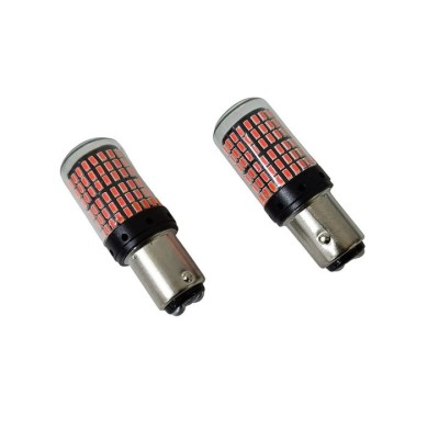 Set 2 becuri auto, LED rosu, canbus BA15S, 21W foto