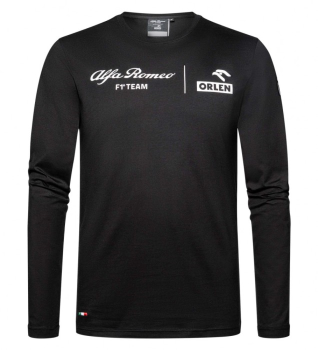 Alfa Romeo Racing tricou de bărbați cu m&acirc;necă lungă Fanwear black F1 team 2023 - M