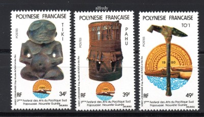 POLINEZIA FRANCEZA 1980, Festival, Arta, serie neuzata, MNH foto