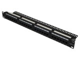 Patch Panel RJ45 Cat 6 Rack 24 Porturi Negru