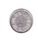 Moneda Elvetia 1/2 franc 1984, stare buna, curata
