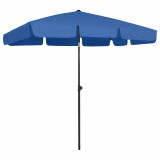 Umbrelă de plajă, albastru azuriu, 200x125 cm, vidaXL