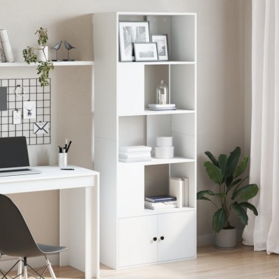 Gossi biblioteca, alb, 70x36x189 cm, lemn prelucrat foto