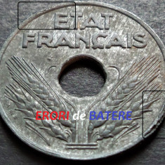 Moneda istorica 20 CENTIMES - FRANTA, anul 1942 *cod 4805 ZINC VICHY - ERORI!