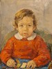 Portret original &icirc;n ulei al unui băiețel cu pulover roșu, Portrete, Impresionism