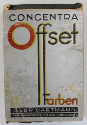 CONCENTRA OFFSET FARBEN , CATALOG CU MOSTRE DE CULORI PENTRU TIPAR IN LIMBA GERMANA , INTERBELIC foto