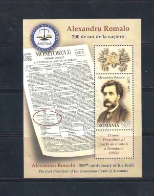 ROMANIA 2019 - ALEXANDRU ROMALO, COLITA, MNH - LP 2238 foto