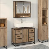 vidaXL Dulap de Baie Stejar Artizanal 80 x 33 x 60 cm Lemn compozit 883632