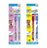 Set 3 mine pix cu rescriere Mitama Spinny Pen, negru, blister