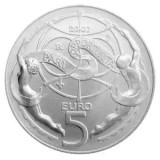 San Marino 2007 - set euro bancar de la 1 cent la 2 euro + monedă comemorativă din argint de 5 euro Anul European al Egalității &icirc;n Drepturi