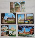 Biserica - Manastire Lot x 5 bucati Carte Postala, Voronet, Neamt, Golia, etc,, Circulata, Sinaia, Printata