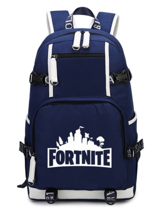 Ghiozdan Fortnite albastru cu alb Ghiozdan Fortnite albastru cu alb