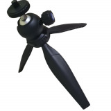 Mini Trepied Profesional, Cap cu bila rotativa, Stabilizator portabil pentru Camera Foto Video Vlogging, Negru