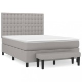 Cumpara ieftin Pat continental, gri deschis, 140x200 cm, material textil