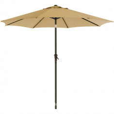 Umbrela de soare pentru terasa, rotunda cu inclinare si manivela, diametru 2.70 m, crem