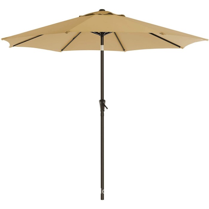 Umbrela rotunda de soare flippy pentru terasa, diametru 2.70 m, inclinare, manivela, crem