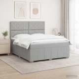 Cumpara ieftin Pat boxspring cu saltea Gri deschis 160 x 200 cm Tesatura
