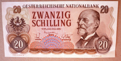 Bancnota 20 schilling 1956 foto