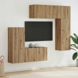 Cumpara ieftin Unitate TV de Perete 5 buc. 100 x 30 x 41 cm Stejar Artizanal