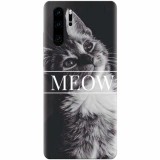 Husa silicon pentru Huawei P30 Pro, Meow Cute Cat