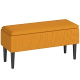 HOMCOM Cutie de Depozitare Otomană Modernă cu Picioare din Lemn, Suportă p&acirc;nă la 120KG, pentru Living, Portocaliu | Aosom Romania