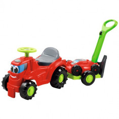 Mini Tractor cu Platforma si Masina de Tuns Iarba foto