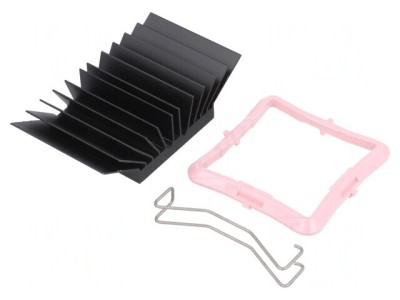 Radiator extrudat cu aripioare BGA negru 30x30mm foto