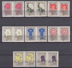 ROMANIA 1957 LP 432 FLORA CARPATINA PERECHE SERII STARE MNH