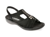 Sandale RIEKER negre, 60806, din piele ecologica
