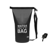 Cumpara ieftin Rucsac camping, impermeabil, curea umar, PVC, negru, capacitate 20 L, 37x55.5 cm, Negru