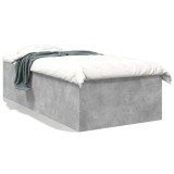 VidaXL Cadru de pat, gri beton, 90x200 cm, lemn prelucrat