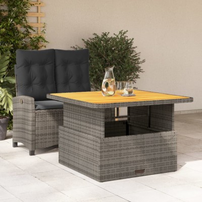 vidaXL Set mobilier de grădină cu perne, 2 piese, gri, poliratan foto