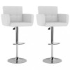 Gossi scaune de bar, 2 buc., alb, piele ecologica