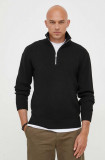 Cumpara ieftin Armani Exchange pulover din amestec de lana barbati, culoarea negru