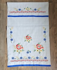 STERGAR VECHI DIN BUMBAC GROS, MODEL CUSUT MANUAL- FLORI DE CAMP