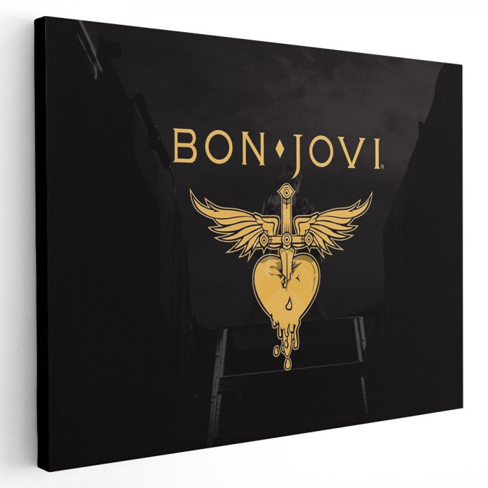 Tablou afis Bon Jovi trupa rock 2320 Tablou canvas pe panza CU RAMA 50x70 cm