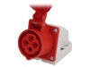 Conector Trifazat AC PCE 16A 400V IP44 3P+PE 6H IEC 60309 Soclu Mama Mural