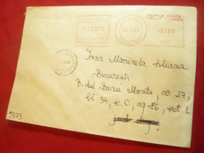 Plic cu francatura mecanica rosie Judecatoria Pitesti 1995 foto