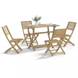 Set mobilier gradina Gossi, 5 piese, lemn acacia, pliabil, 4 locuri