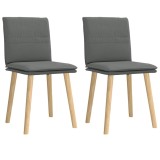 Cumpara ieftin Scaune de sufragerie, 2 buc., gri inchis, material textil