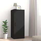 vidaXL Dulap de perete suspendat, negru, 34,5x34x90 cm, lemn compozit